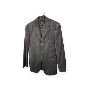 Material London Mens Small Classic charcoal Sport Coat with Notched Lapel